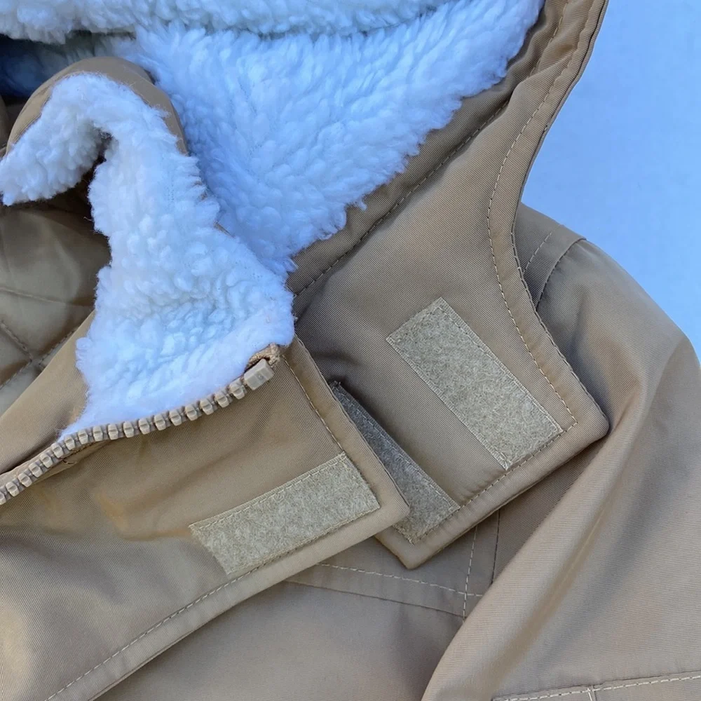 New GUESS Men's Fargo Winter Shearling-Trim Hooded Jacket SZ M